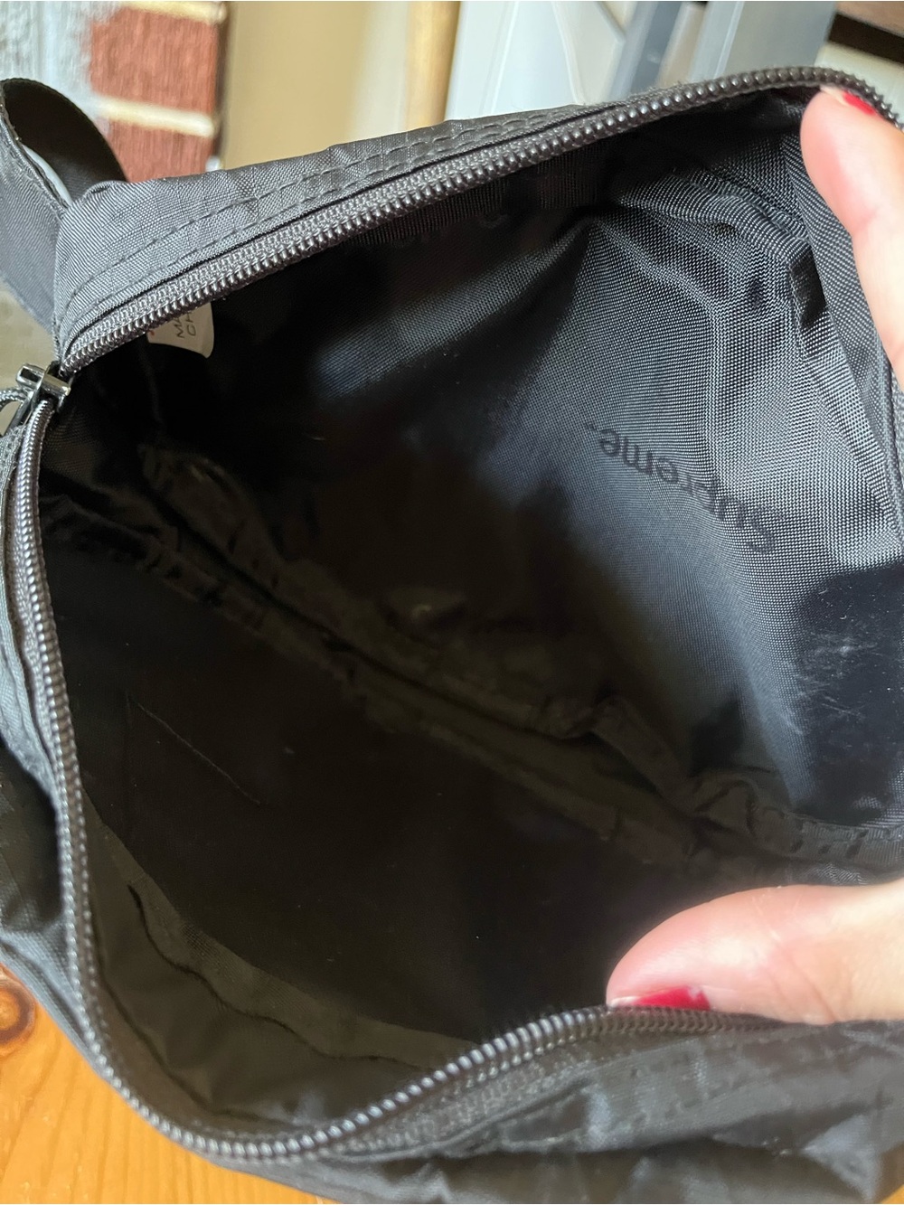 Supreme Waist Bag Fanny Pack Bum Black Logo X-pac USA FW18 Pouch Nylon Crossbody - Picture 9 of 13